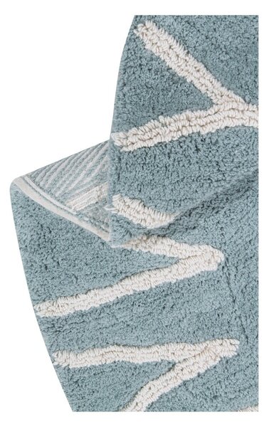 Világoskék mosható kézi szövésű pamut gyerek szőnyeg ø150 cm ABC Vintage Blue – Lorena Canals