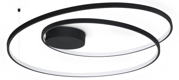 ÓZ LED mennyezeti lámpa, fekete, Ø80 cm, 3000K