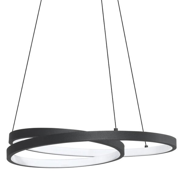 ÓZ LED függőlámpa, fekete, Ø40 cm, 3000K