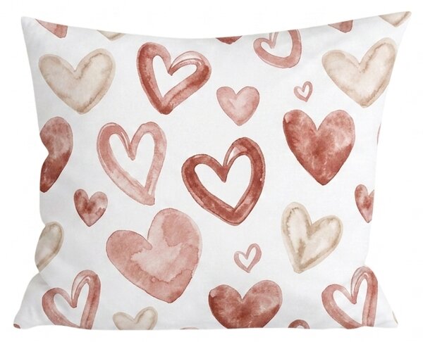 Flanel párnahuzat AMORIA HEARTS 45x45 cm, mintás
