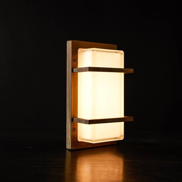 Moretti Luce Kültéri fali lámpa Ice Cubic 3415, antik sárgaréz, dimmelhető, Bronz / antik sárgaréz, Sárgaréz