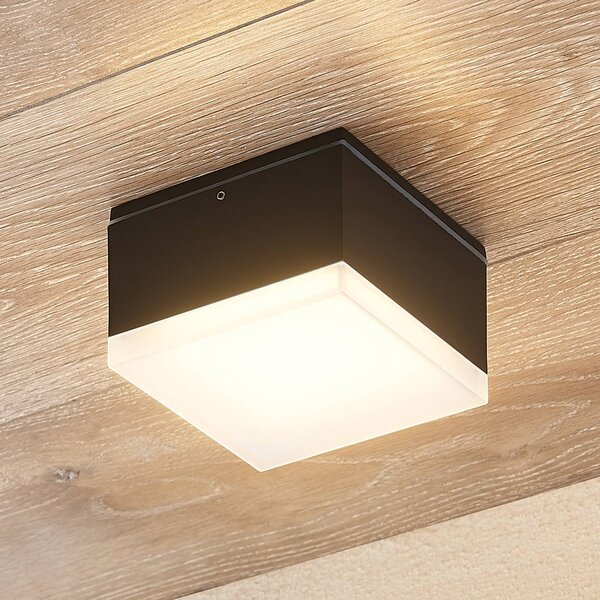 Lindby Mathea LED kültéri lámpa, szögletes, Fekete, Alumínium, Modern