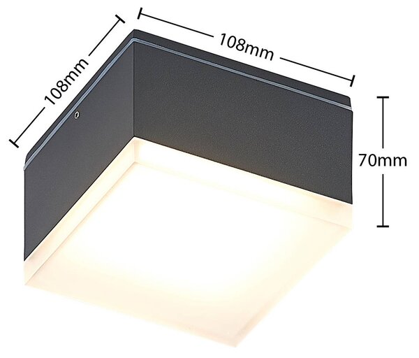 Lindby Mathea LED kültéri lámpa, szögletes, Fekete, Alumínium, Modern