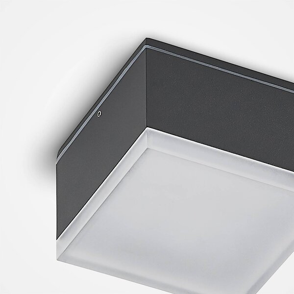 Lindby Mathea LED kültéri lámpa, szögletes, Fekete, Alumínium, Modern