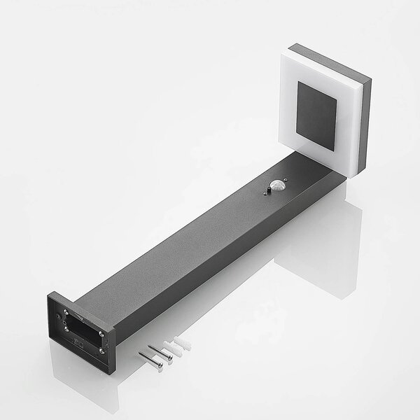 Lindby Laira LED napelemes talapzati lámpa, 50 cm, Fekete, Alumínium, Modern