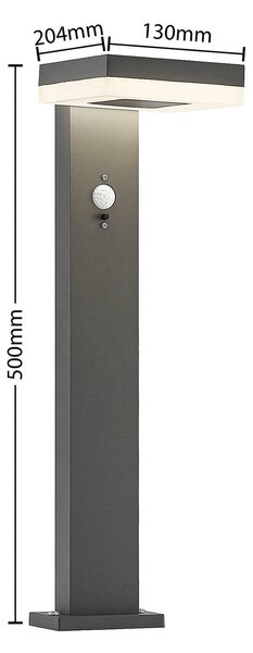 Lindby Laira LED napelemes talapzati lámpa, 50 cm, Fekete, Alumínium, Modern