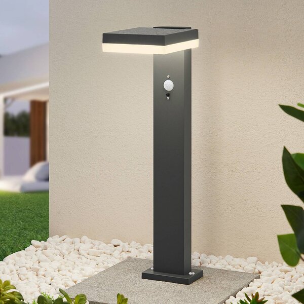 Lindby Laira LED napelemes talapzati lámpa, 50 cm, Fekete, Alumínium, Modern