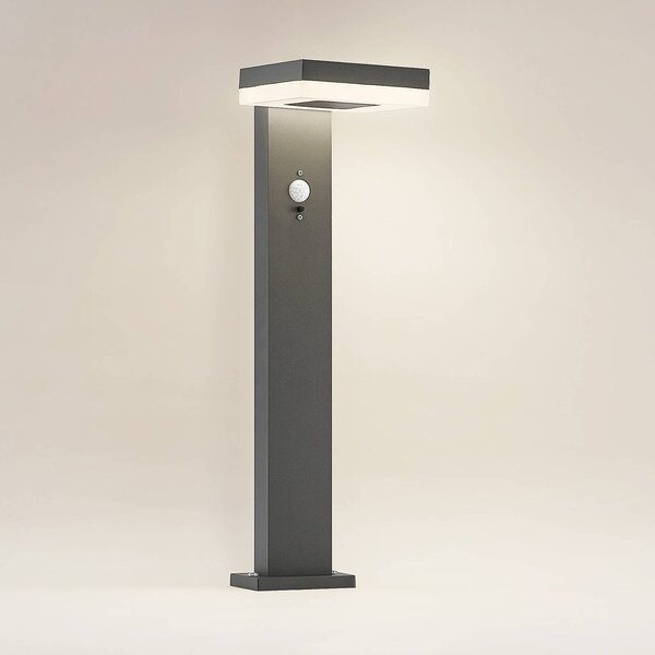 Lindby Laira LED napelemes talapzati lámpa, 50 cm, Fekete, Alumínium, Modern