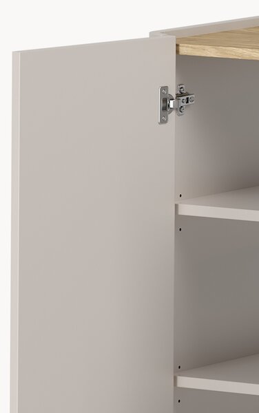 Elivo komód 150 cm fiókokkal lábakon - kasmír / olajozott tölgy