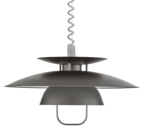 Lindby Nadija függőlámpa, szürke, 43 cm, állítható magasságú, E27, dimmelhető, Alu / szürke / cink, Konyha, fém, Skandináv