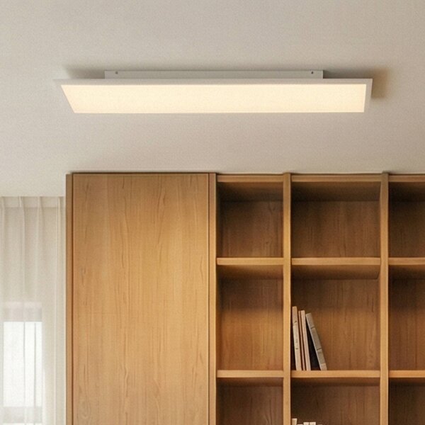 Arcchio LED panel Arthur, 120 x 30 cm, ezüst, 4000 K, Fehér / opál, Nappali / Étkező, Műanyag, Modern