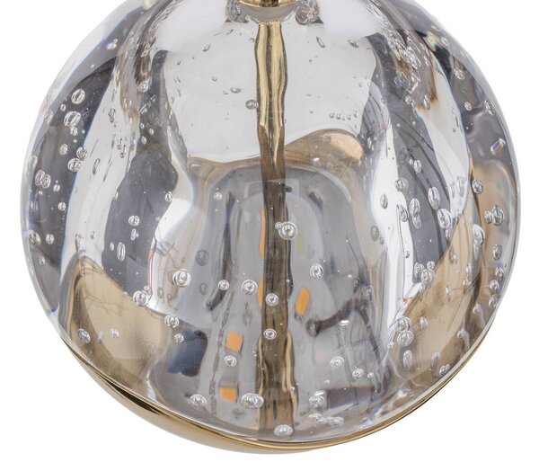 Lucande LED-es Hayley függőlámpa, Ø 40 cm, 9 lámpás, arany, üveg, Sárgaréz / arany, Nappali / Étkező, Üveg, Dizájn