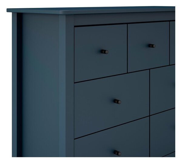 Sötétkék borovi fenyő alacsony komód 110x80 cm Misti – Marckeric
