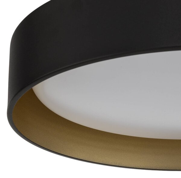 Lindby LED mennyezeti lámpa Gracjan, fekete, fém, CCT, Ø45cm, dimmelhető, Fekete, Nappali / Étkező, Műanyag, Modern