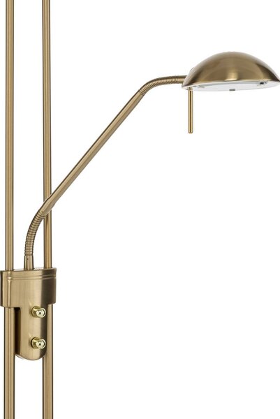 Lindby Yveta LED álló lámpa, sárgaréz, olvasólámpa, dimmelhető, dimmelhető, Sárgaréz / arany, Nappali / Étkező, fém, Modern