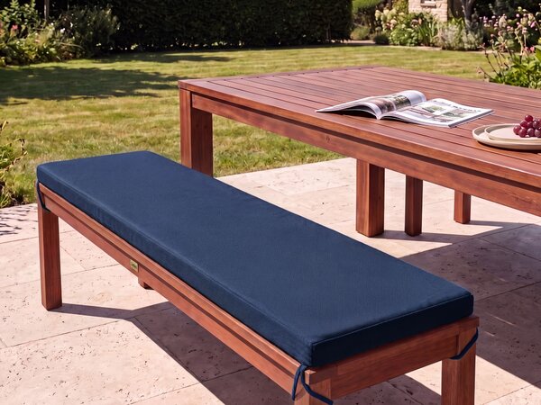 Kerti pad ülőpárnával TUSCANIA 160 cm Eukaliptusz fa Kék