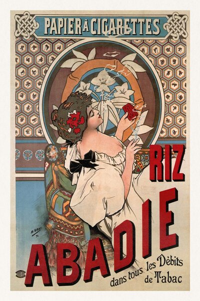 Reprodukció Riz Abadie (Vintage Art Nouveau Cigarette Advert) - Alfons / Alphonse Mucha, (26.7 x 40 cm)
