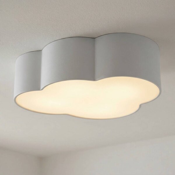 TK Lighting Felhő mennyezeti lámpa, textil, 41 x 31 cm, fehér, dimmelhető, Fehér / opál, Nappali / Étkező, Textil / szövet / selyem, Fiatalos életstílus