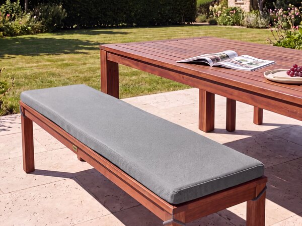 Kerti pad ülőpárnával TUSCANIA 160 cm Eukaliptusz fa Szürke