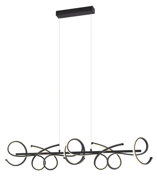 Design függőlámpa fekete téglalap alakú 3 lépésben dimmelhető - Krisscross
