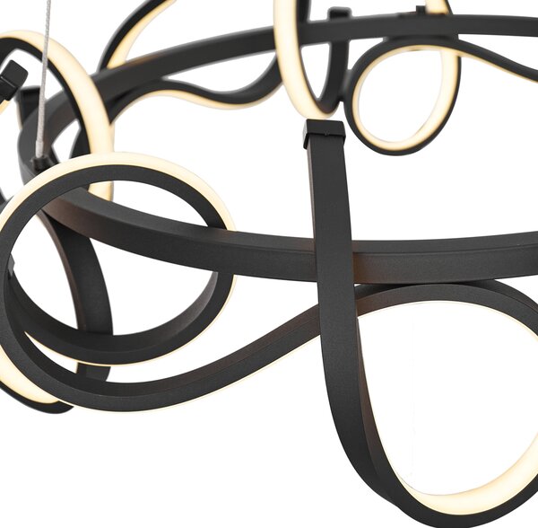 Design függőlámpa fekete kerek 3 lépésben dimmelhető - Krisscross