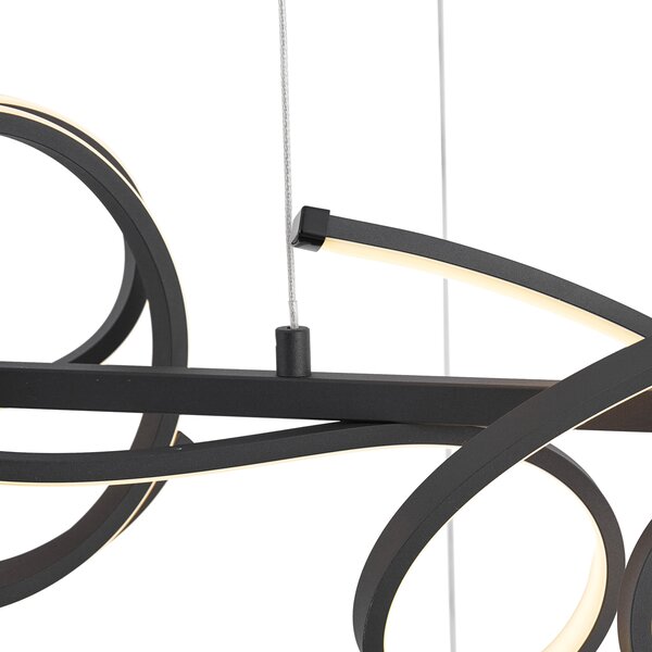 Design függőlámpa fekete téglalap alakú 3 lépésben dimmelhető - Krisscross