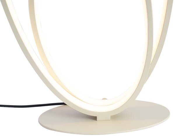 Design asztali lámpa bézs színben, LED-del, 3 fokozatban dimmelhető - Boomerang