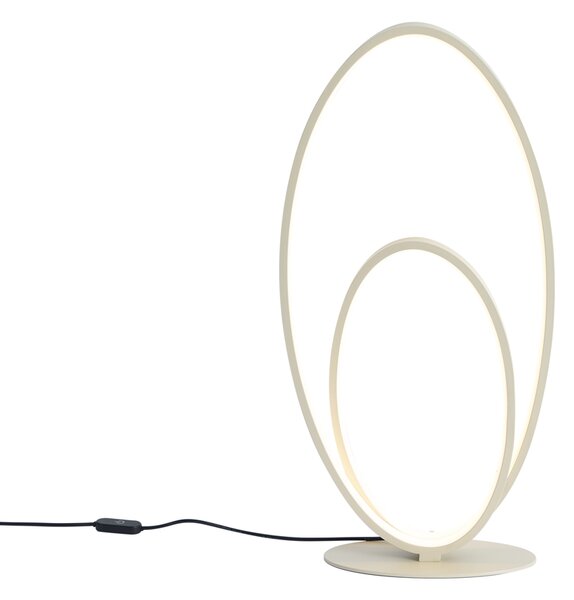 Design asztali lámpa bézs színben, LED-del, 3 fokozatban dimmelhető - Boomerang