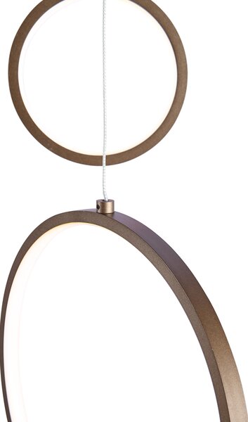 Design függőlámpa sötét bronz 9-lámpás LED-del, 3 lépésben dimmelhető - Vide Anella