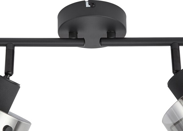 Design mennyezeti spotlámpa fekete füstüveggel 4-lámpás - Domo