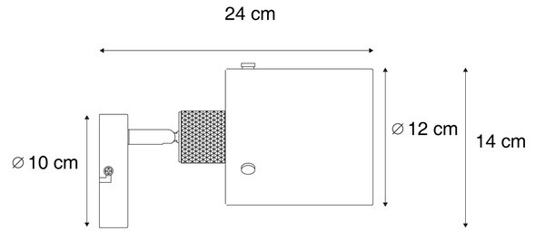 Design fali spotlámpa bronz színben, átlátszó üveggel - Domo