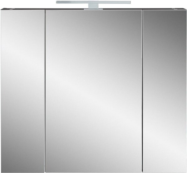 Black Friday - Sötétszürke fürdőszoba szekrény tükörrel 76x71 cm - Germania