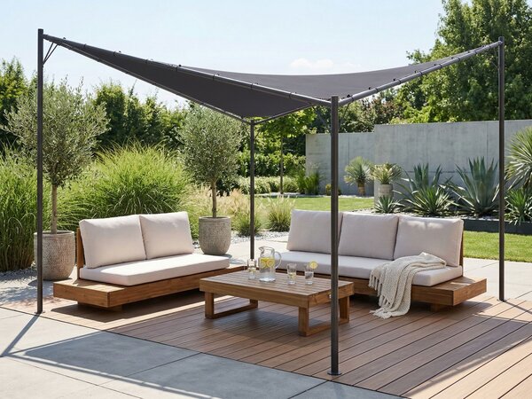 Pavilon AVENTINE Fém 300 cm 300 cm Sötétszürke