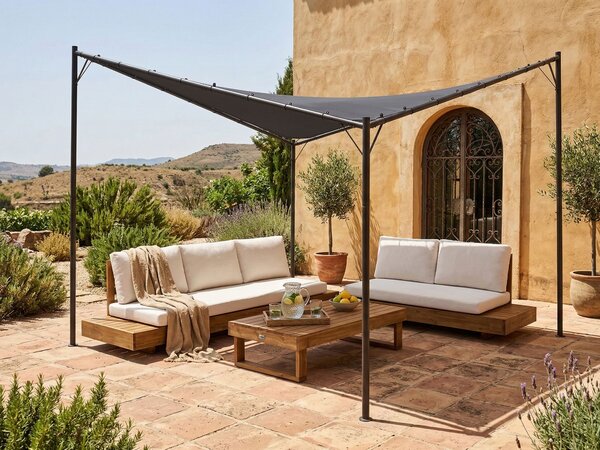 Pavilon AVENTINE Fém 300 cm 300 cm Sötétszürke