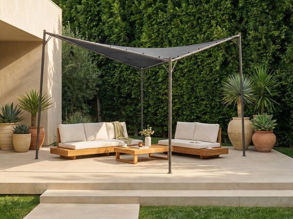 Pavilon AVENTINE Fém 300 cm 300 cm Sötétszürke