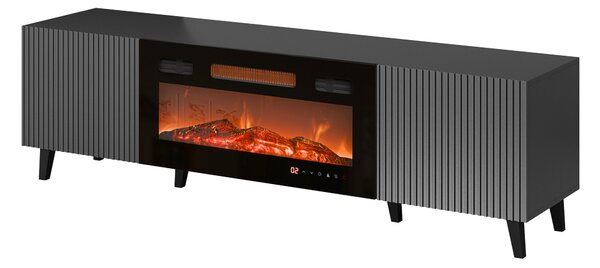 TV-állvány Comes II, Közepes sűrűségű farostlemez, Laminált forgácslap, 50x181x42cm, Fekete, Antracit