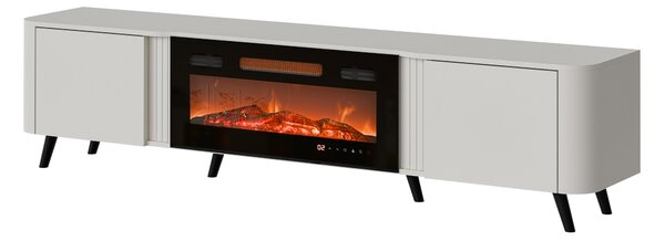 TV-állvány Modus, Közepes sűrűségű farostlemez, Laminált forgácslap, 49x200x39cm, Kasmír, Fekete