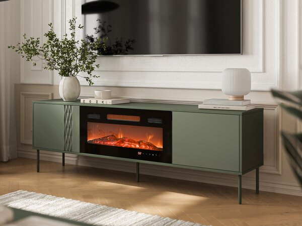 TV-állvány Tolete 107, Laminált forgácslap, 55x180x40cm, Zöld