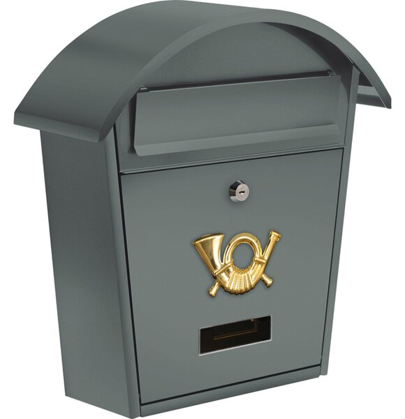 VOREL Postaláda, íves tetővel, 380×320×105 mm, szürke