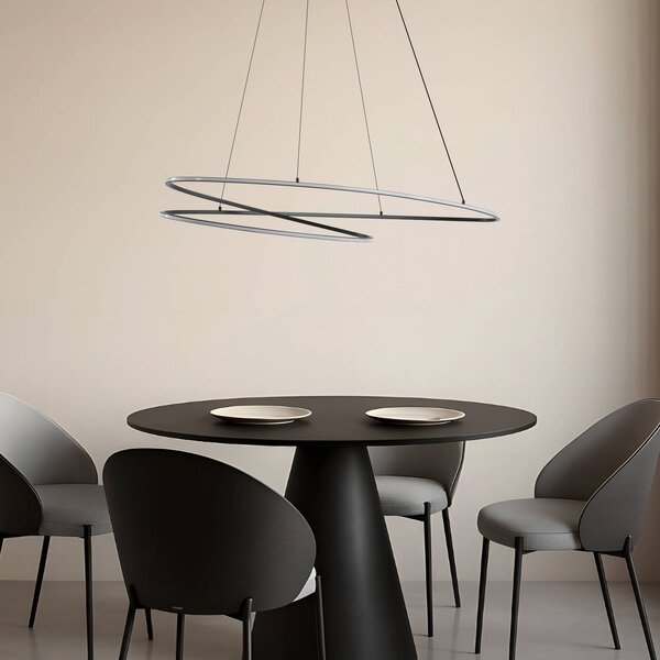 Lucande Gavril LED lógó világítás, 100 cm, fekete, dimmelhető fényerővel,, Fekete, Nappali / Étkező, fém, Modern