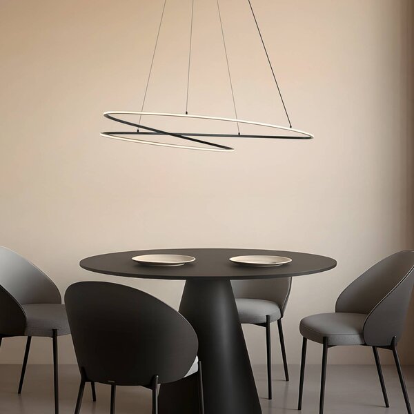 Lucande Gavril LED lógó világítás, 100 cm, fekete, dimmelhető fényerővel,, Fekete, Nappali / Étkező, fém, Modern