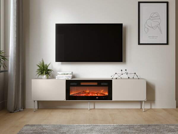 TV-állvány Fentore 104, Laminált forgácslap, Közepes sűrűségű farostlemez, 58x200x40cm, Kasmír