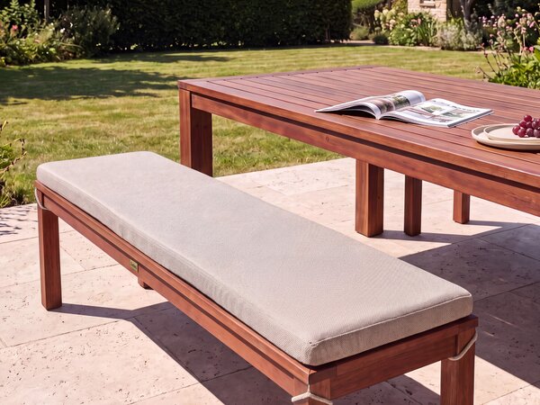 Kerti pad ülőpárnával TUSCANIA 160 cm Eukaliptusz fa Bézs