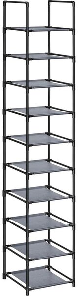 10 szintes cipőtartó 33 × 33 × 173 cm, szürke