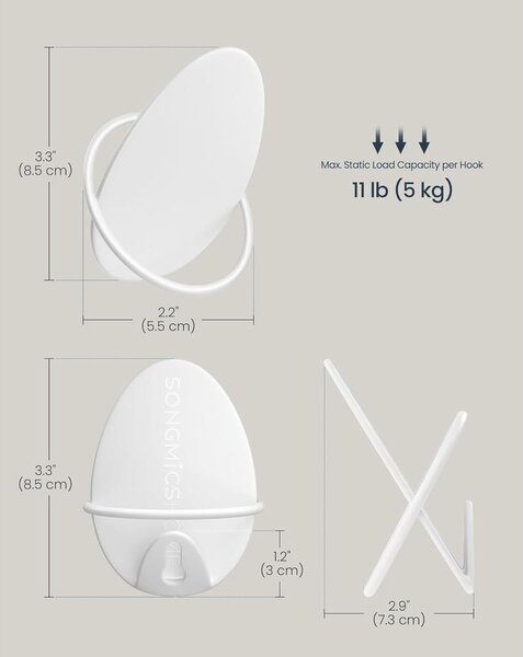 Fali fogas 4 db, falra szerelhető, fehér