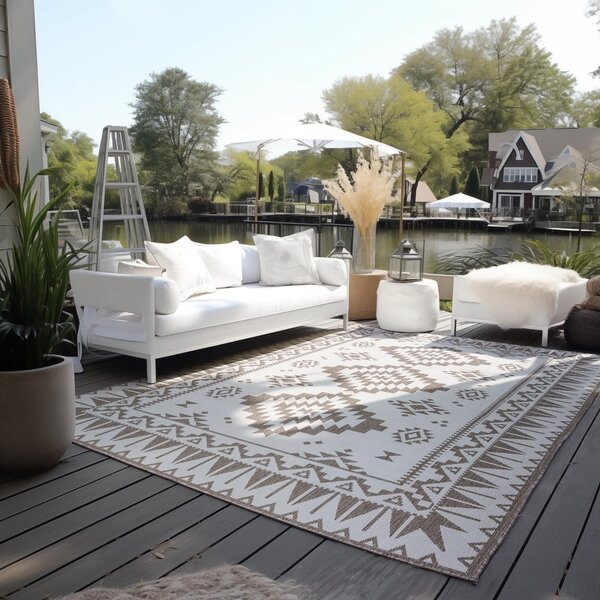 Barna-krémszínű kültéri szőnyeg 80x150 cm Gemini – Elle Decoration