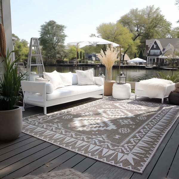 Barna-krémszínű kültéri szőnyeg 80x150 cm Gemini – Elle Decoration
