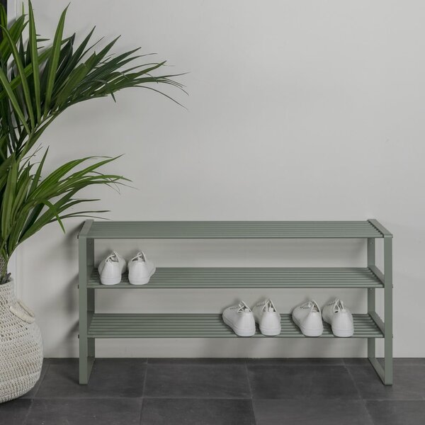 Szürkészöld fém cipőtartó 100x48,5x29 cm Rex – Spinder Design