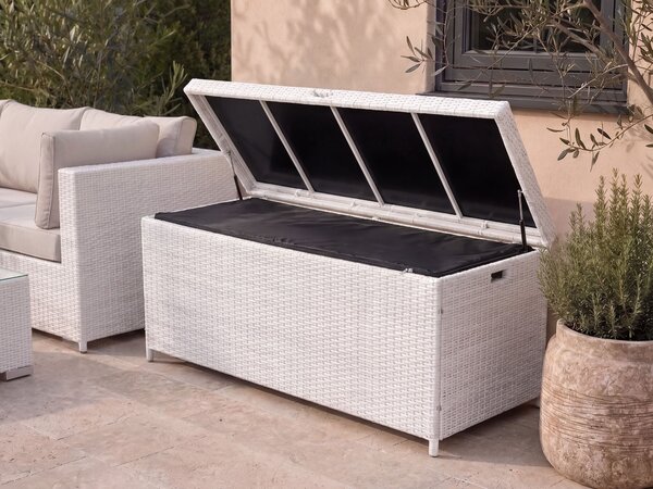 Párnatartó láda MODENA 158 cm 63 cm PE Rattan Fehér