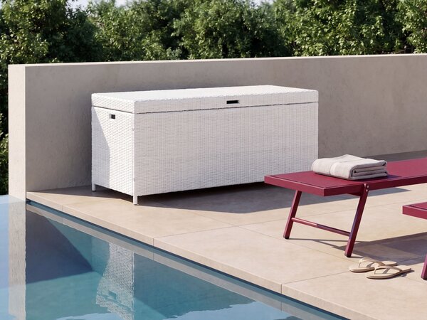 Párnatartó láda MODENA 158 cm 63 cm PE Rattan Fehér